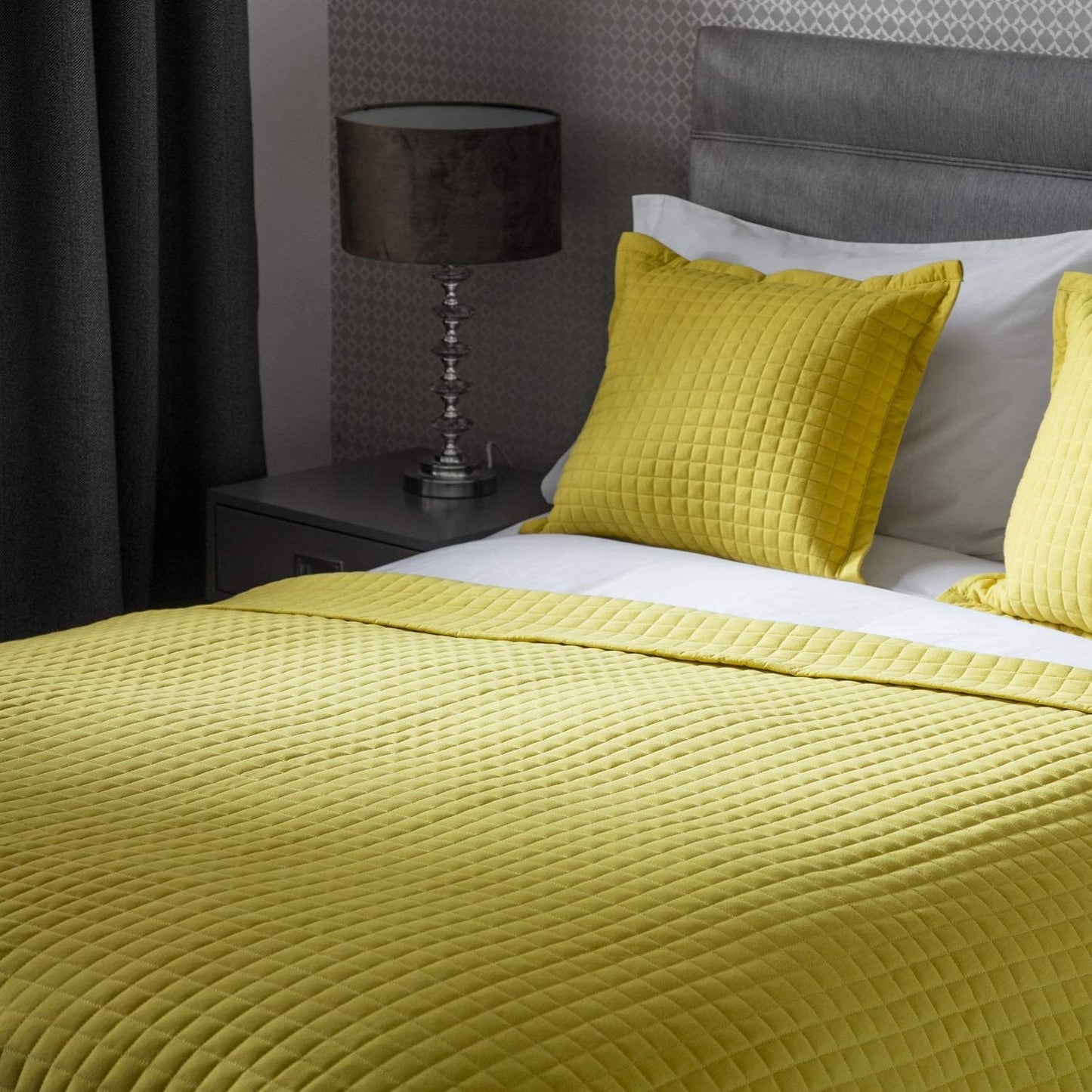 Lightly Quilted Bed Runner / Bedspread in Saffron Yellow