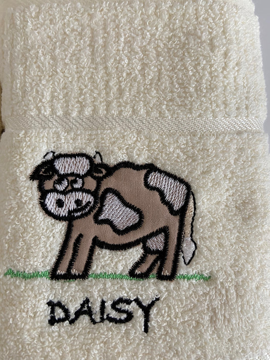 'Daisy' Cow Tea Kitchen Towel Cream
