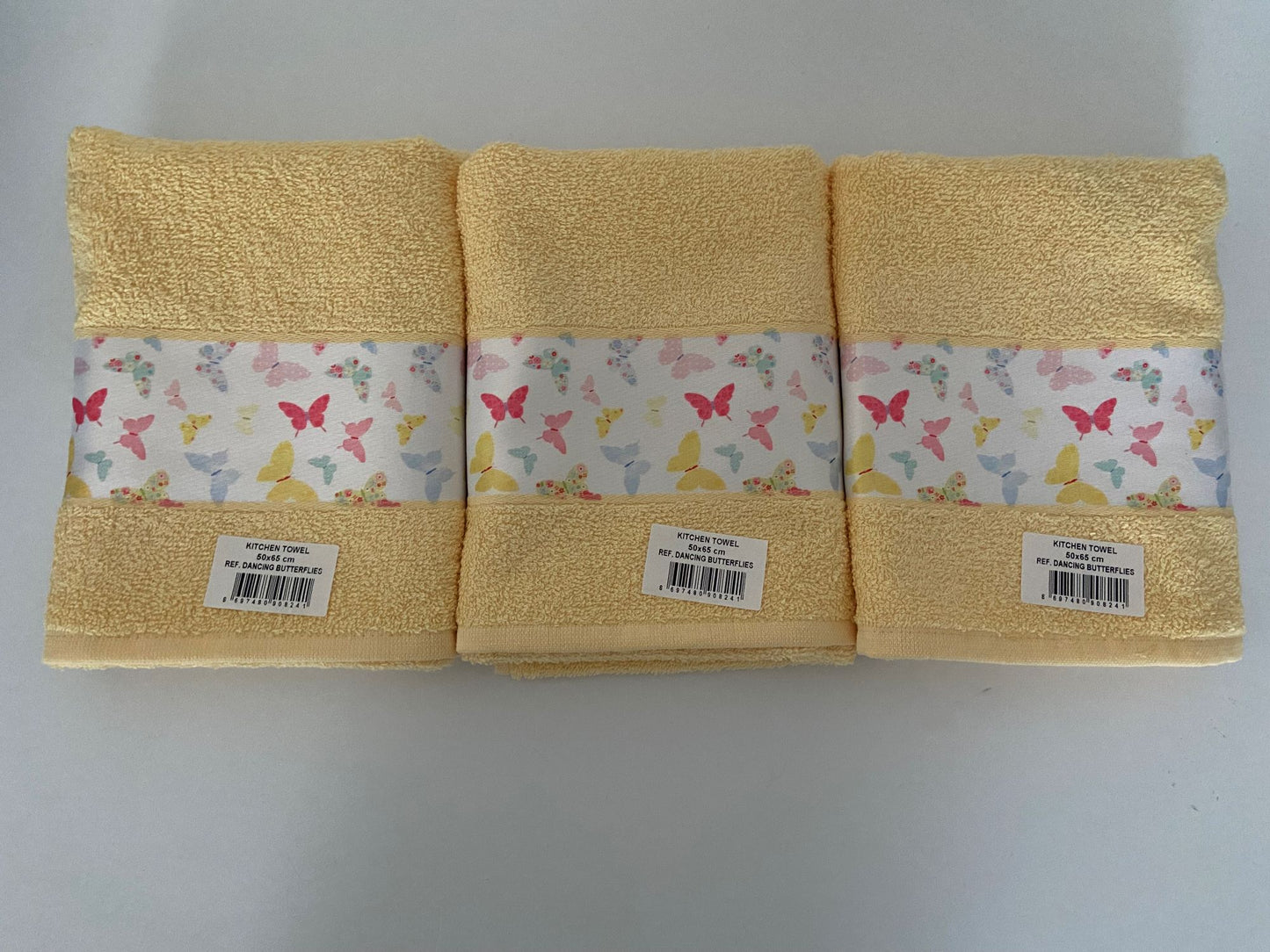 Butterfly Design Kitchen Towel Lemon