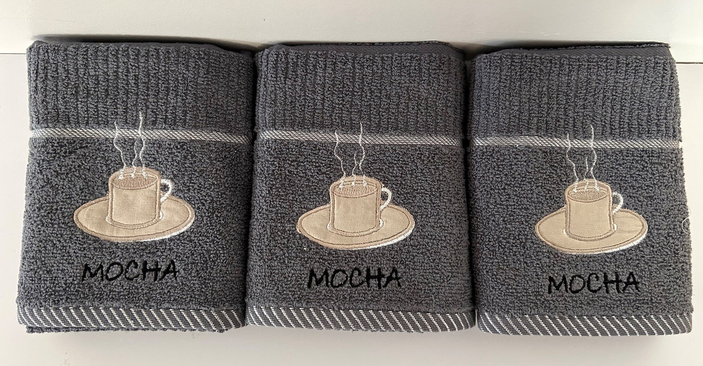 Mocha Design Tea Kitchen Towel Grey