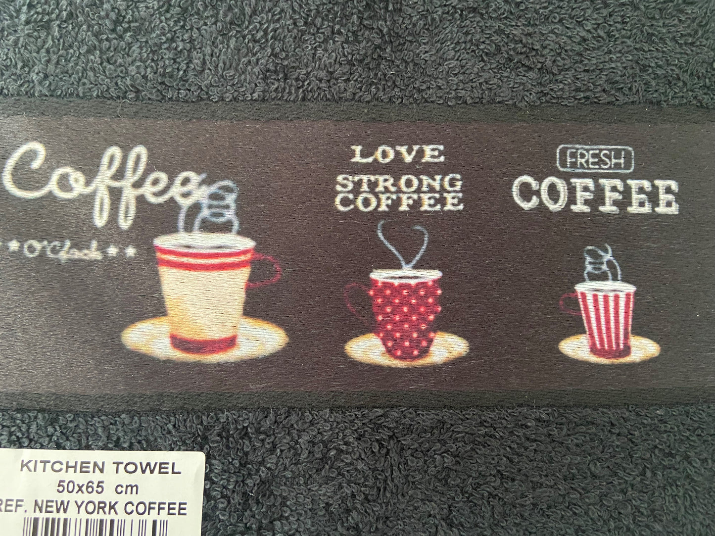 New York Coffee Kitchen Towel Black