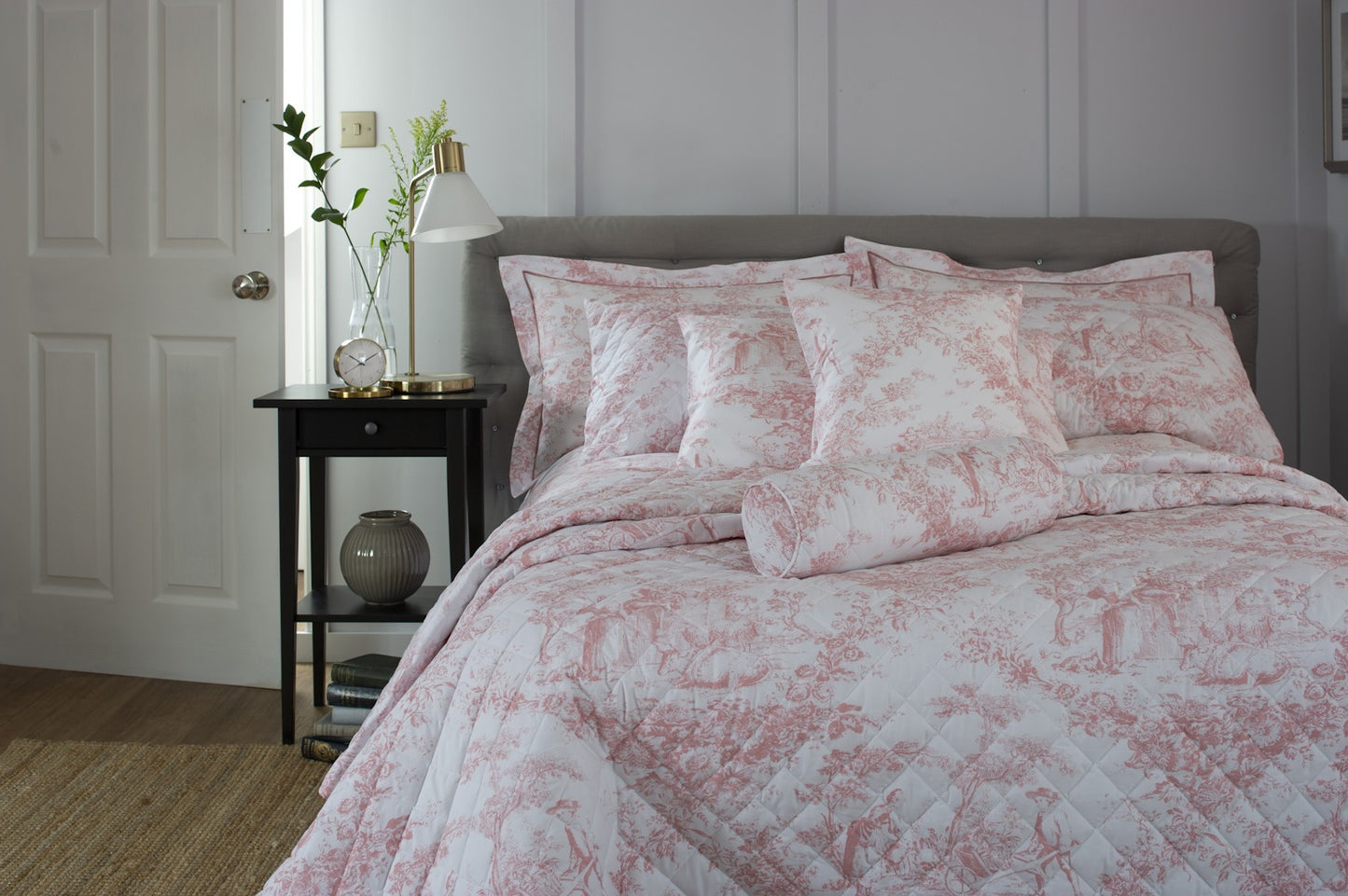Toile De Jouy in Pink & White