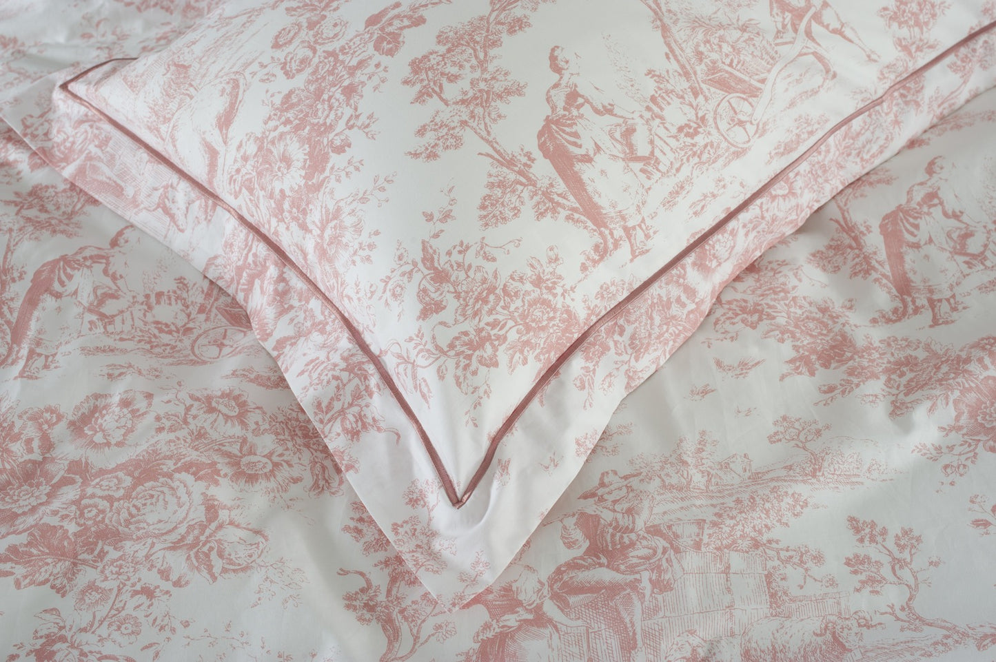 Toile De Jouy in Pink & White