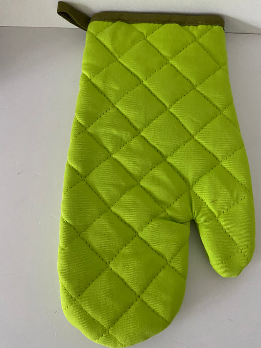 Plain Design Lime Green Oven Glove