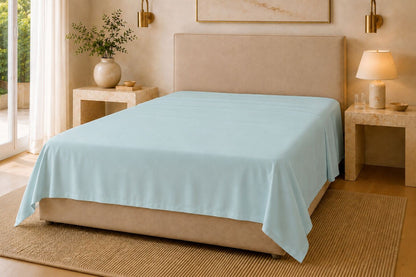 200 Thread Count Pure Combed Cotton Bed Linen In Duck Egg Blue