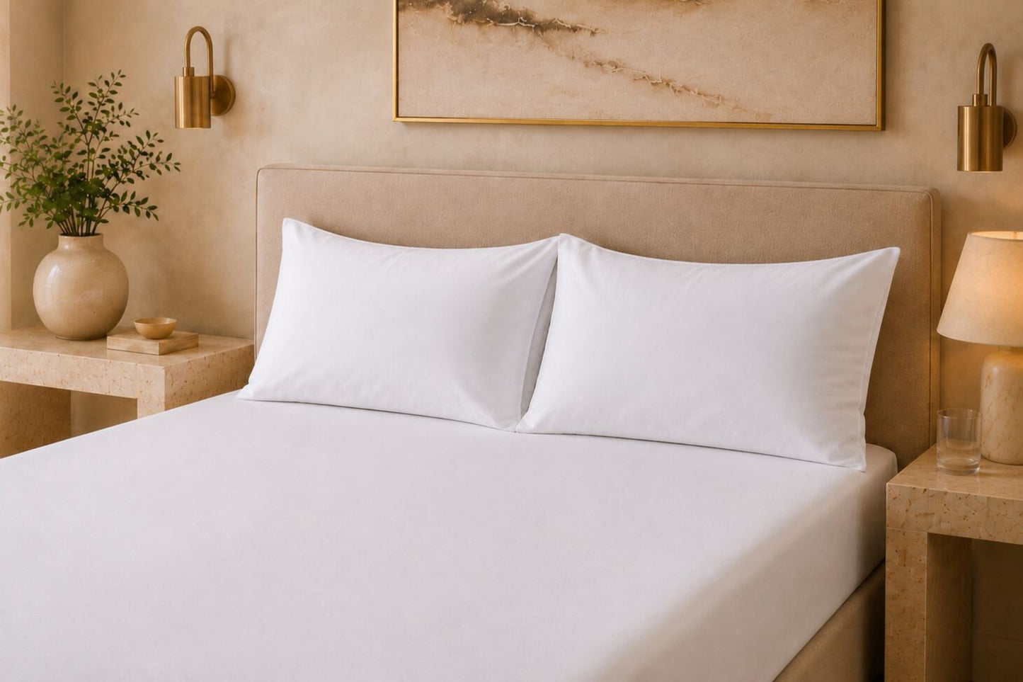 200 Thread Count Pure Combed Cotton Bed Linen In White