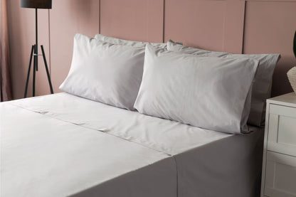 200 Thread Count Pure Combed Cotton Bed Linen In Pale Grey
