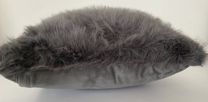 Faux Fur Cushion Cover in Grey