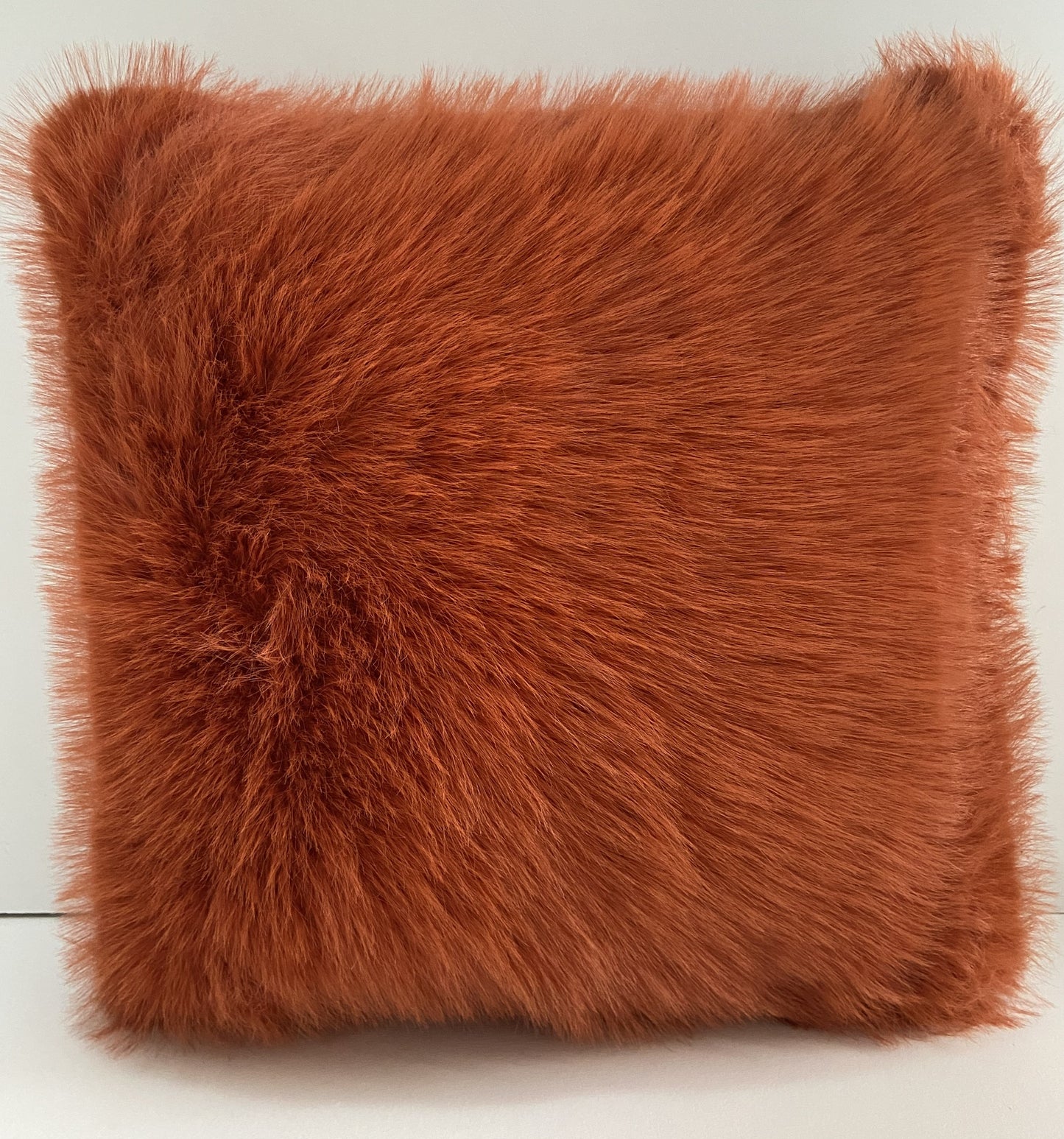 Faux Fur Cushion Cover in Terracotta