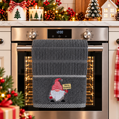 Christmas Gonks Kitchen Towel in Grey