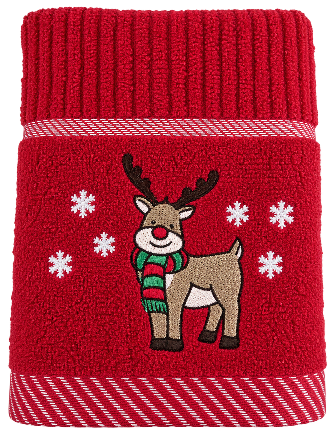 Christmas Reindeer Kitchen Towel in Red