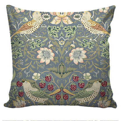Strawberry Thief Major Pair Curtains in Blue by William Morris