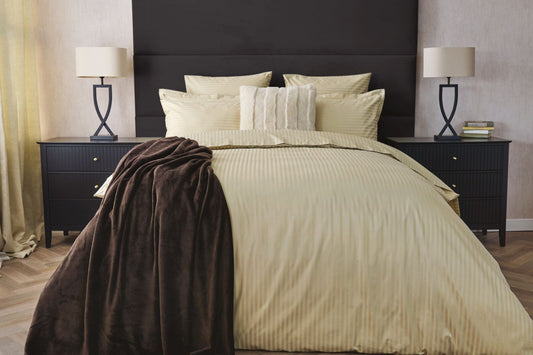540 TC Egyptian Cotton Satin Stripe in Taupe