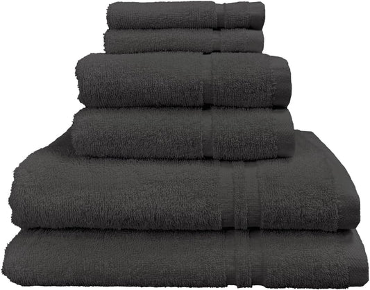 Six Piece Towel Bale Charcoal 100% Cotton