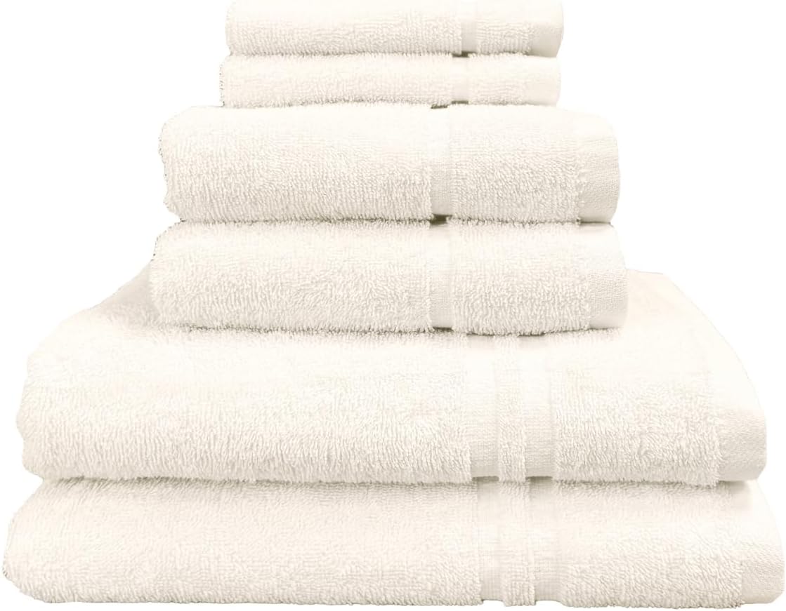 Six Piece Towel Bale Cream 100% Cotton