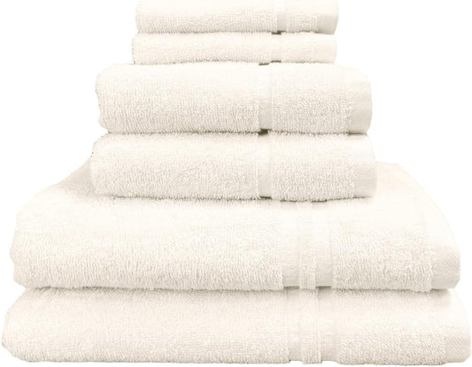 Six Piece Towel Bale Cream 100% Cotton