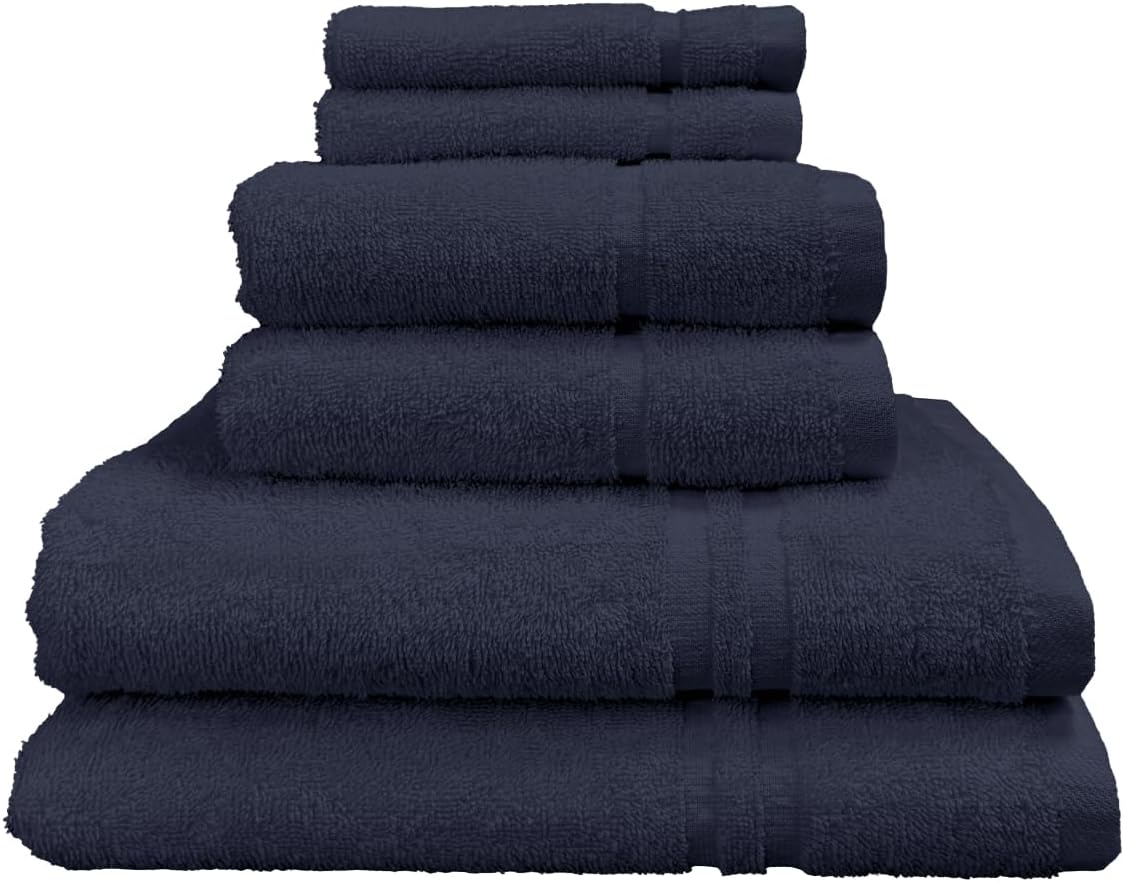 Six Piece Towel Bale Navy Blue 100% Cotton