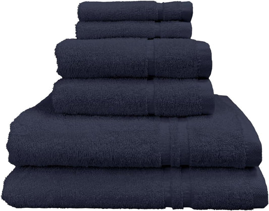 Six Piece Towel Bale Navy Blue 100% Cotton