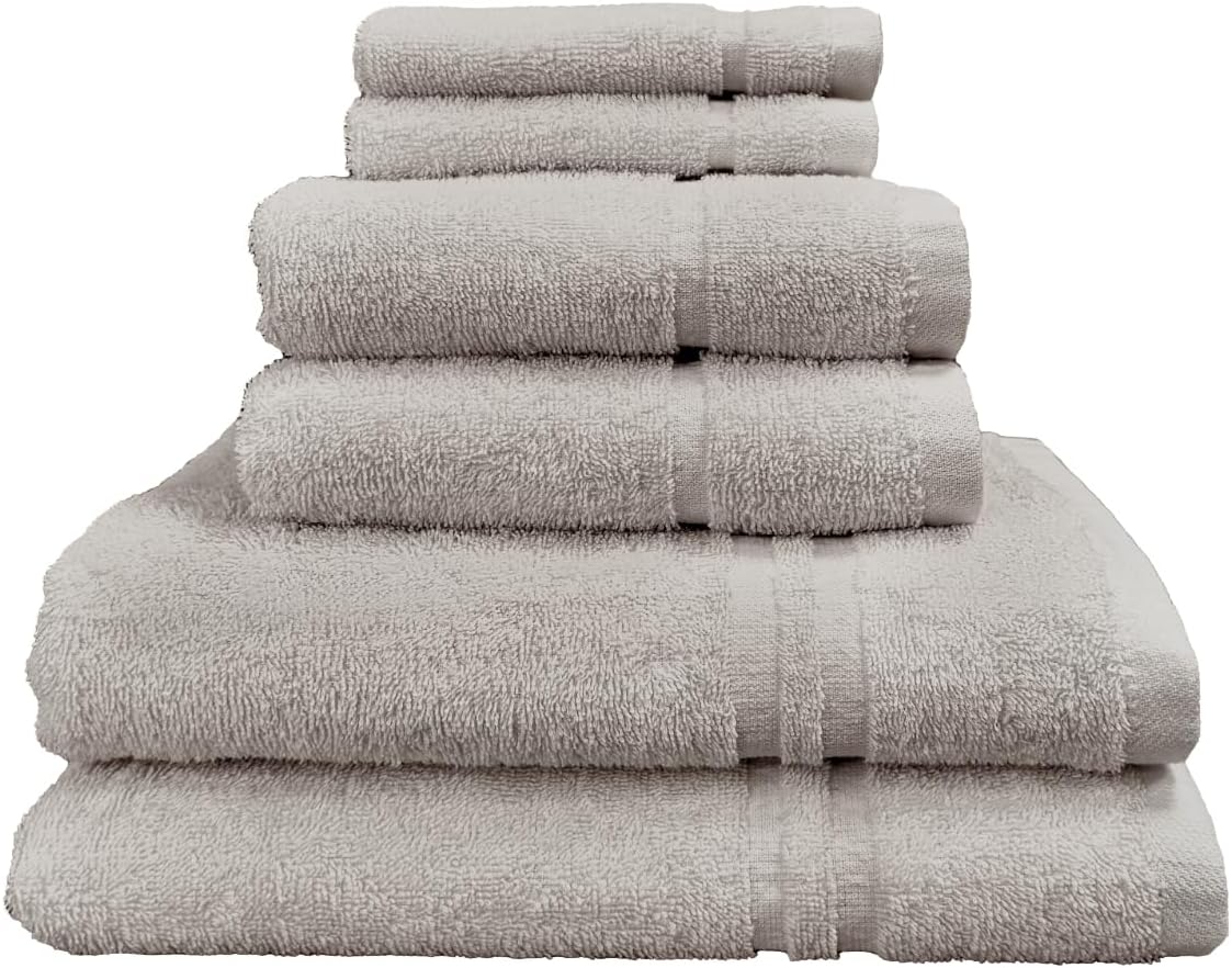 Six Piece Towel Bale Silver Grey 100% Cotton