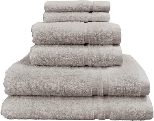 Six Piece Towel Bale Silver Grey 100% Cotton