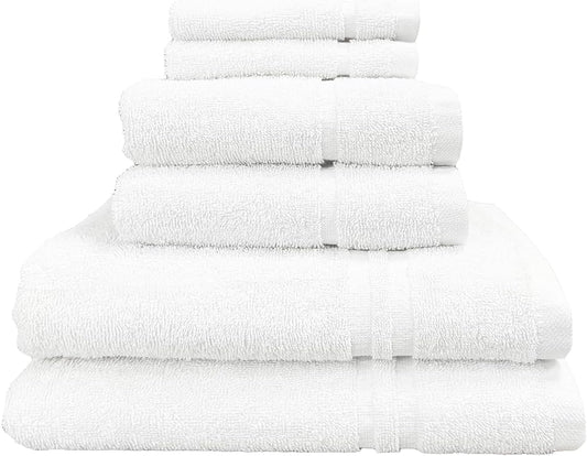 Six Piece Towel Bale White 100% Cotton