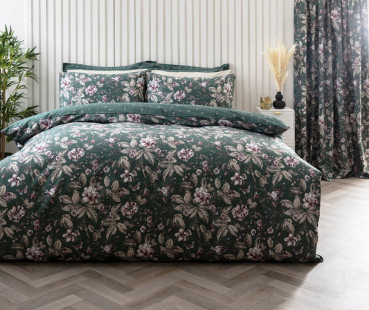 Stunning Aiyla Floral Design Duvet Cover in Green