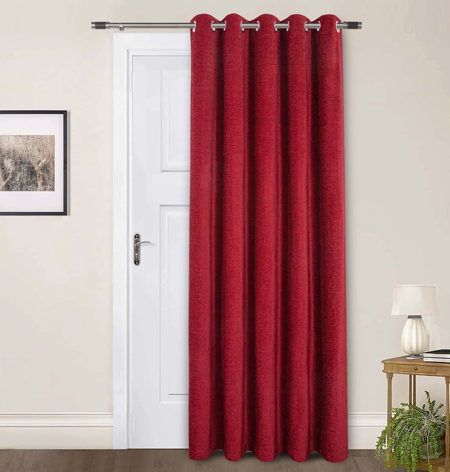 Amberley Chenille Look Thermal Lined Eyelet Curtains Wine