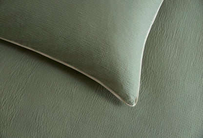 Stunning Textured Cotton Duvet Set in Sage Green