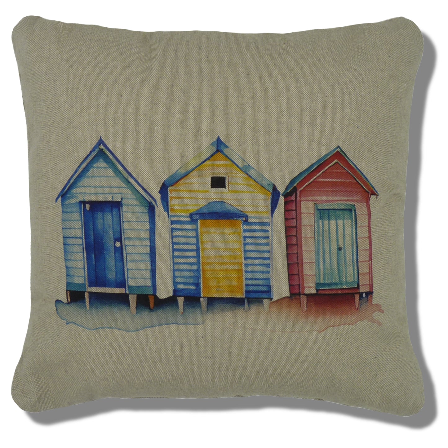 Beach Hut Design Cushion Cover