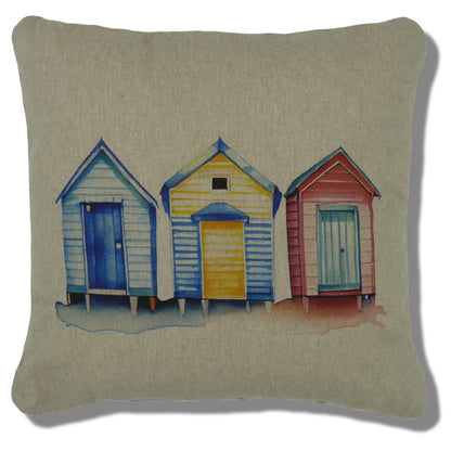 Beach Hut Design Cushion Cover