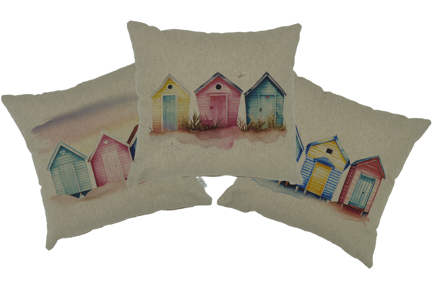 Beach Hut Design Cushion Cover
