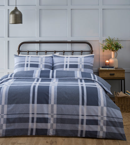 Check Design Duvet Cover Set in Blue
