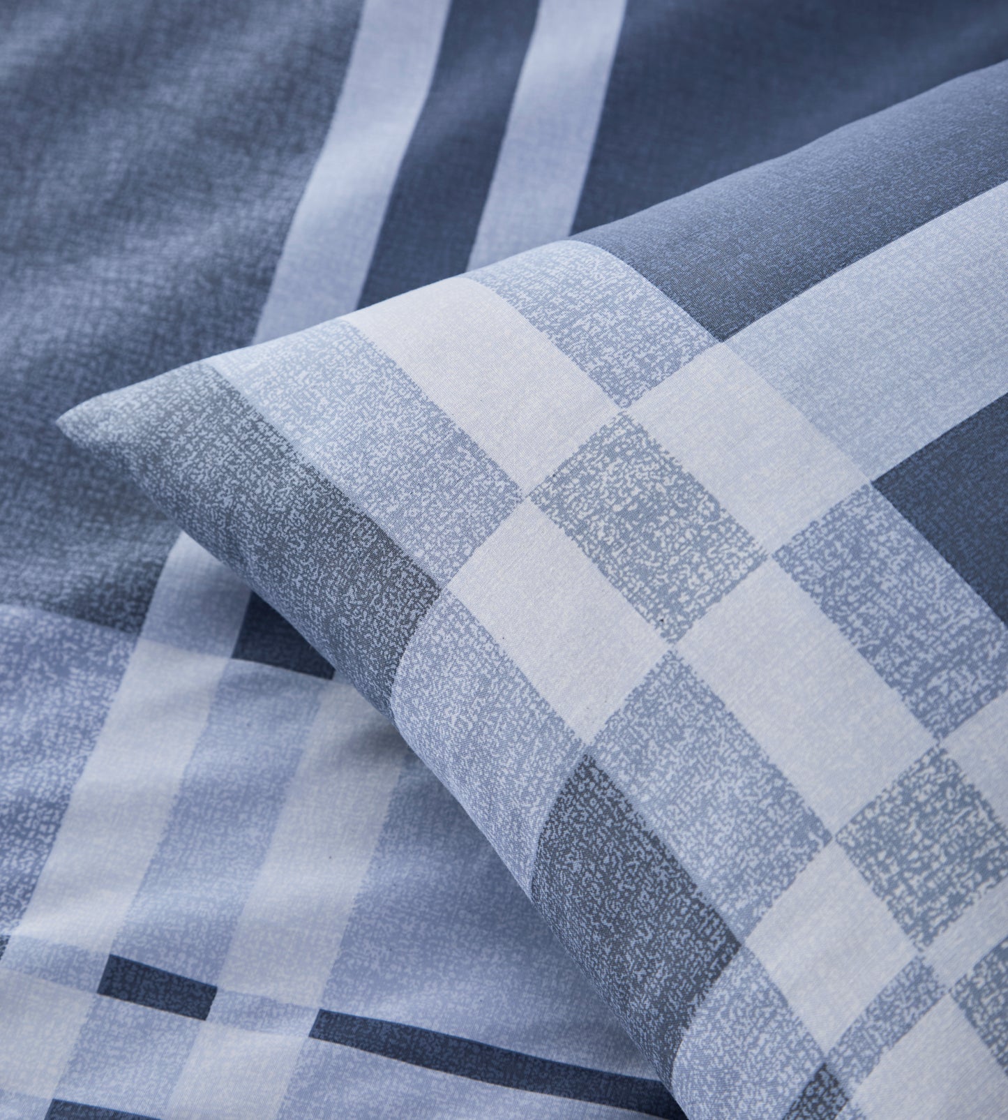 Check Design Duvet Cover Set in Blue