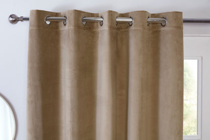 Blackout Eyelet Curtains in Mocha