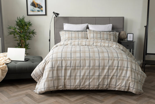 Cotton Rich Check Design in Natural Shades