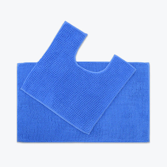 Supersoft Micro Chenille Bath Mat Set Lupin Blue