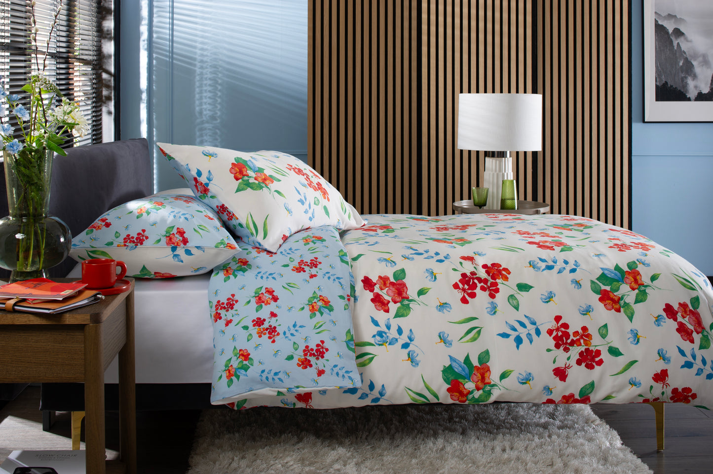Floral Design Scottie Duvet Cover Multi Colour