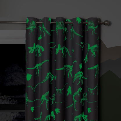Glow in The Dark Dinosaur Childrens Duvet Set or Curtains Reversible