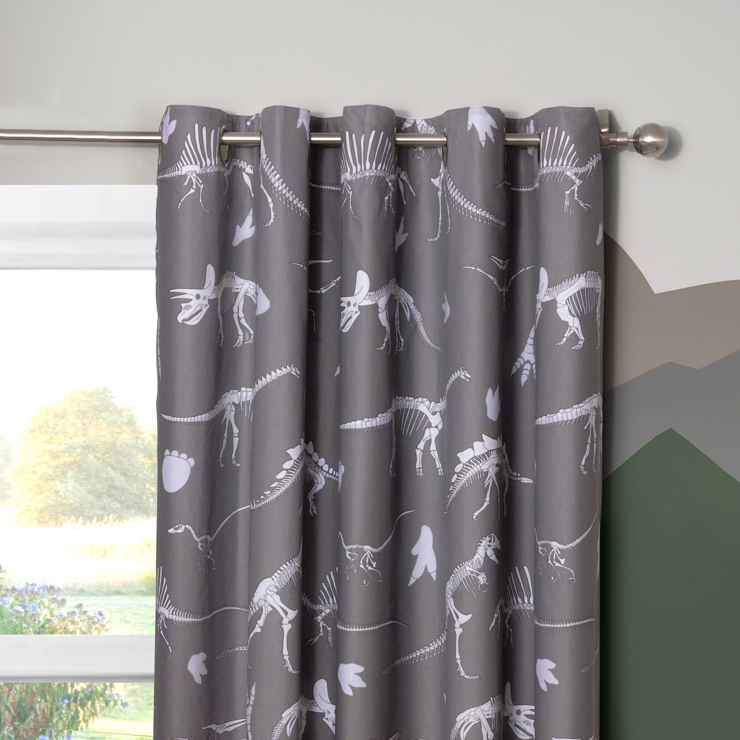 Glow in The Dark Dinosaur Childrens Duvet Set or Curtains Reversible