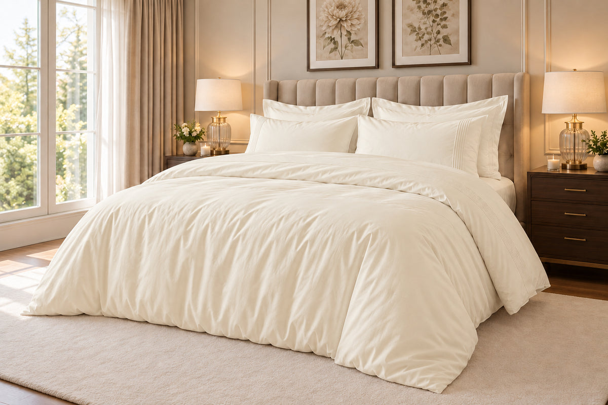 400 Thread Count 100% Egyptian Cotton Ivory
