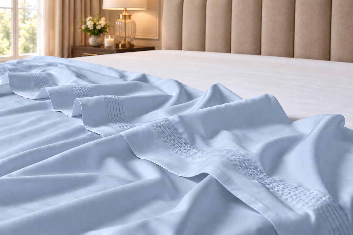 400 Thread Count 100% Egyptian Cotton Powder Blue