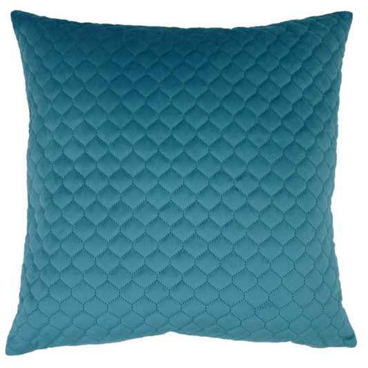 Quilted Cushion Cover In Teal 45cm x 45cm