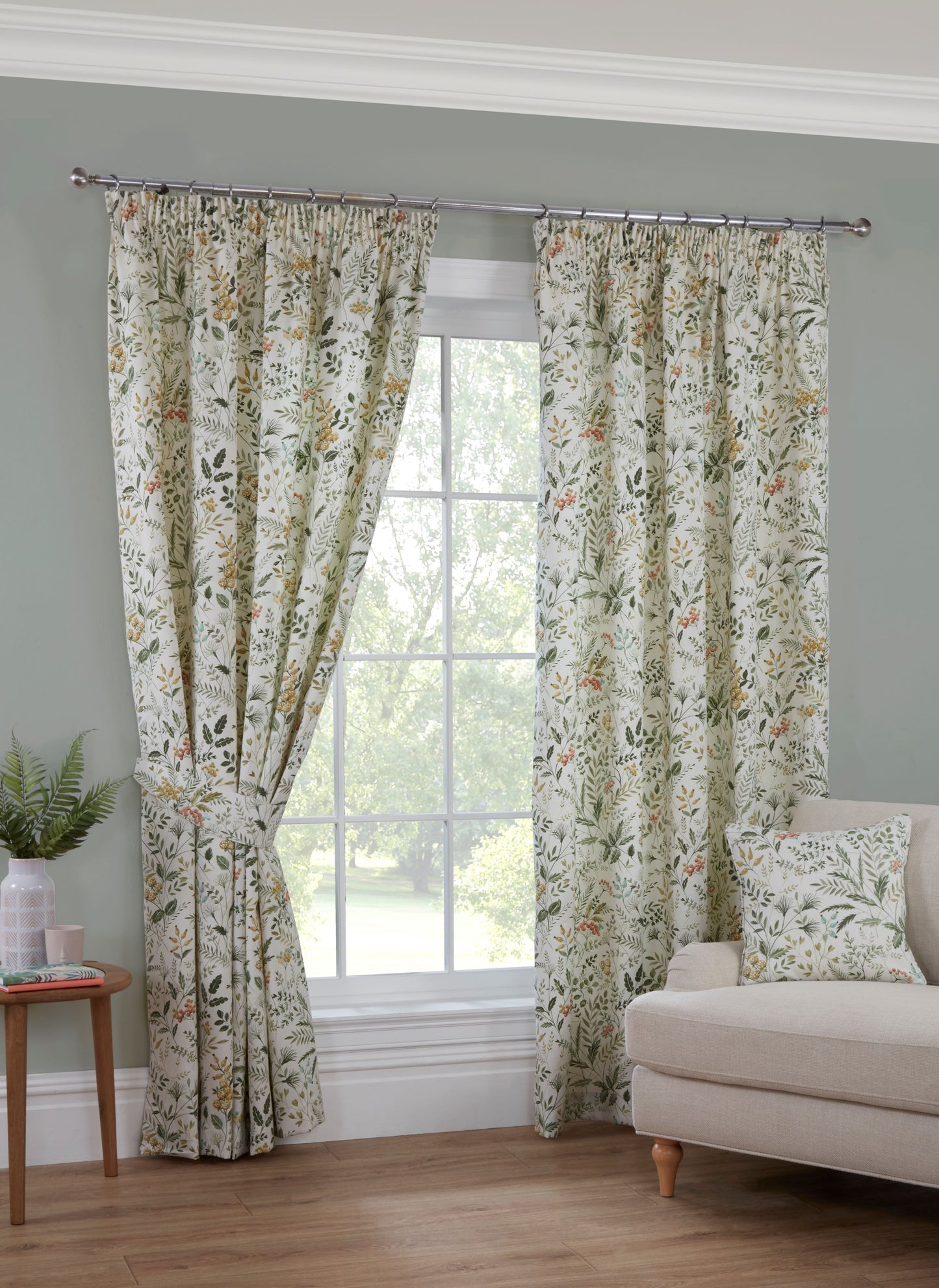 Cleo Leaf & Floral Design Curtains