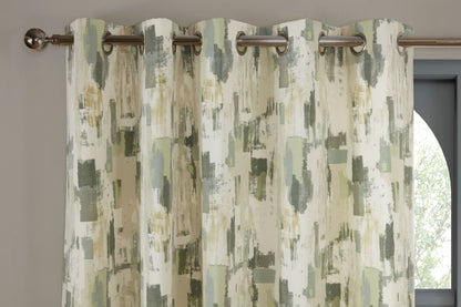 Eyelet Design Contemporary Curtains in Green Shades