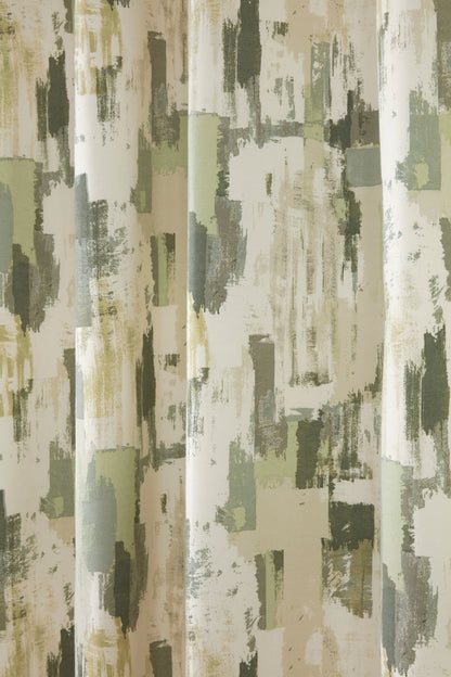 Eyelet Design Contemporary Curtains in Green Shades