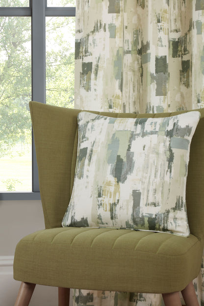 Eyelet Design Contemporary Curtains in Green Shades