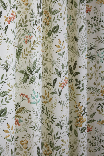 Cleo Leaf & Floral Design Curtains