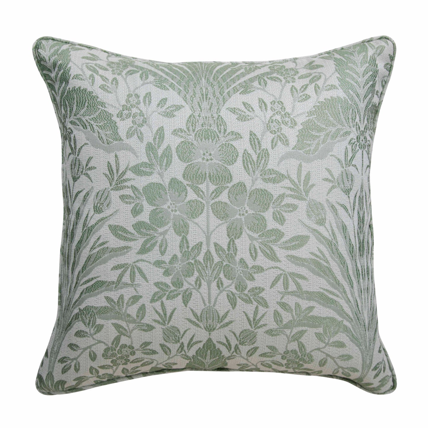 Floral Jacquard Pair Curtains In Sage Green Keswick