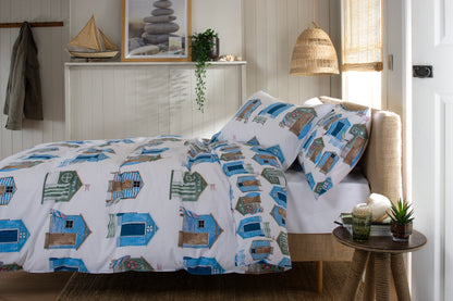 100% Cotton Beach Huts Design Duvet Cover Set