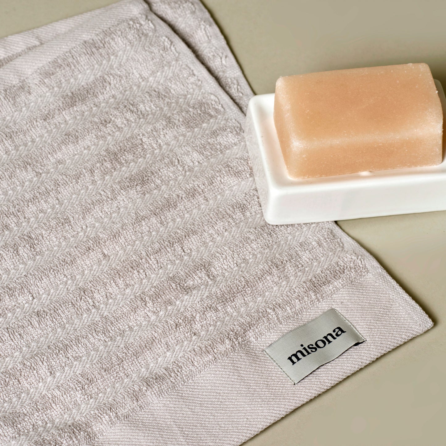 Organic Cotton Bath Towels in Light Grey